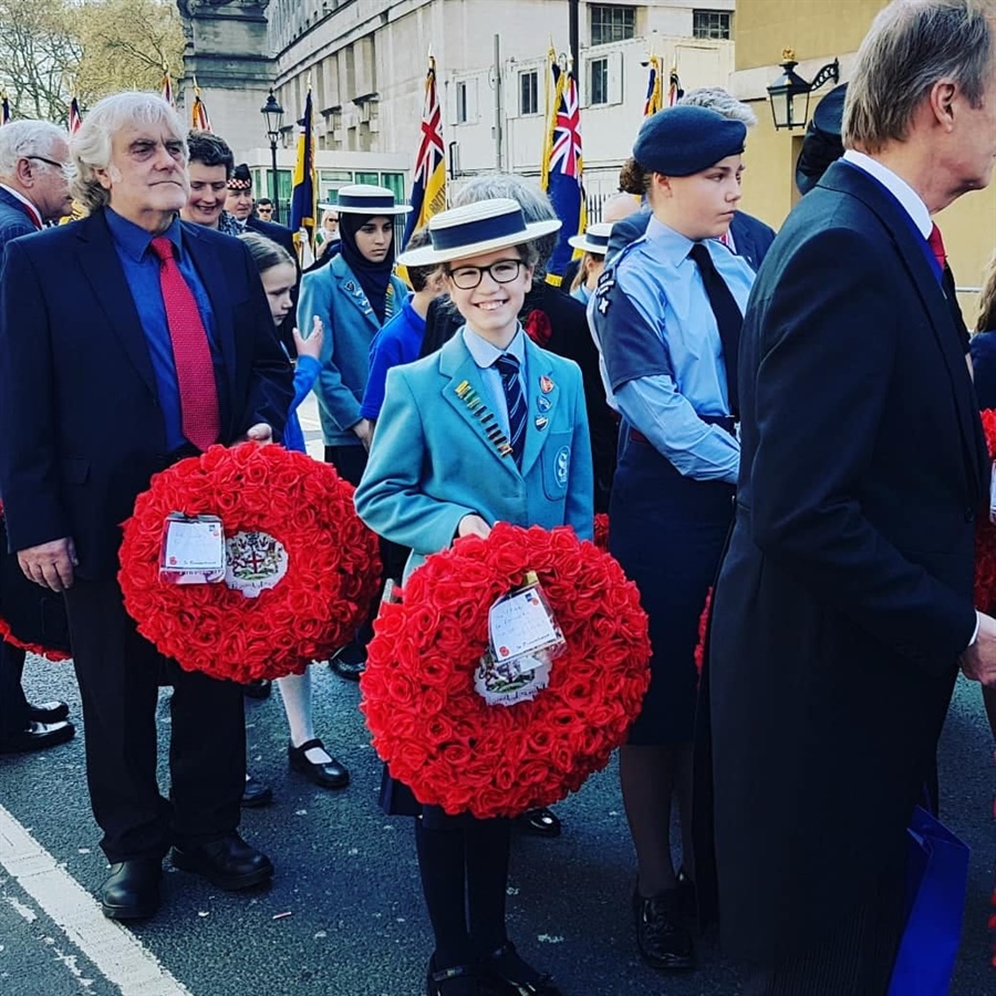 Laying a wreath at the Grave of the Unknown Warrior